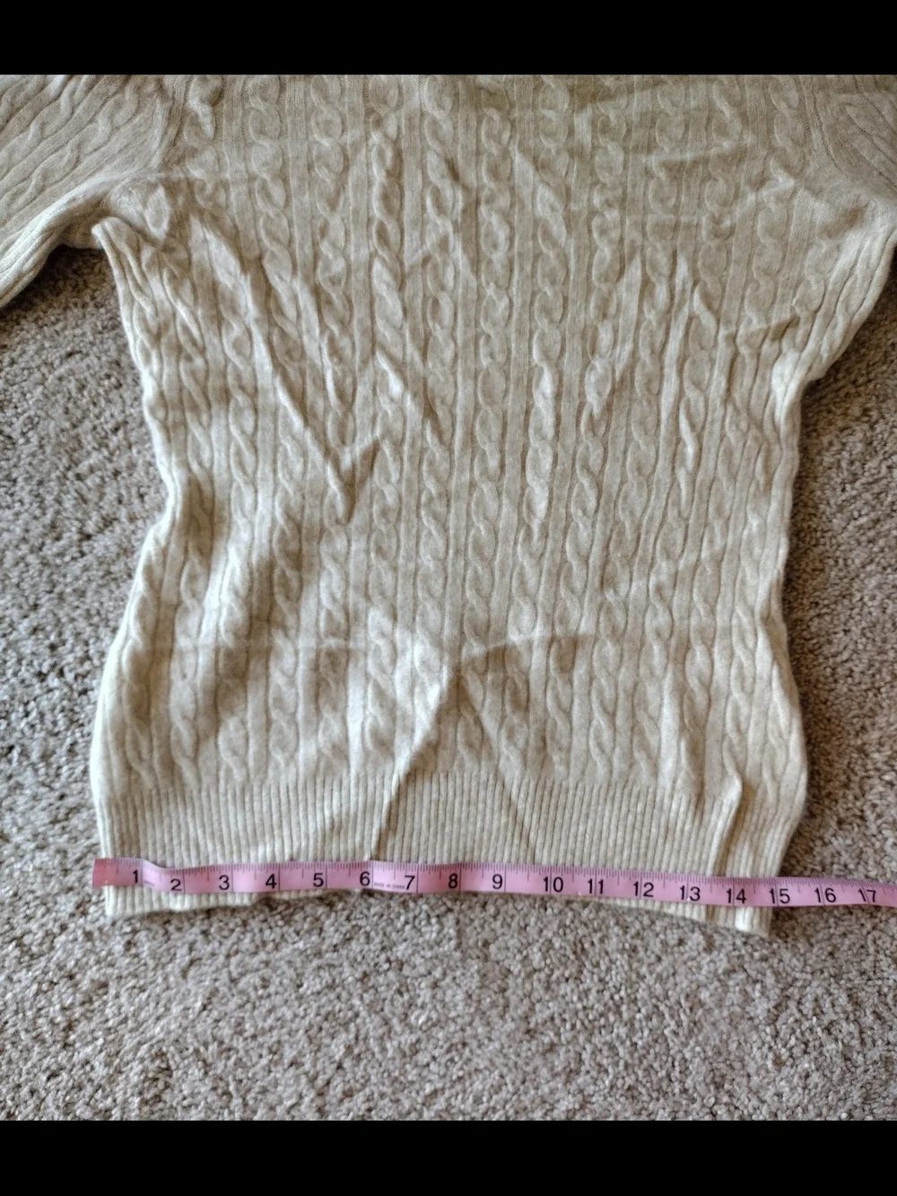 Antonio Melani Cashmere Beige Cable Knit Women's Sweater L - Picture 13 of 16